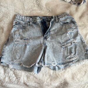 Vanilla Star Ripped Light Blue Jean Shorts